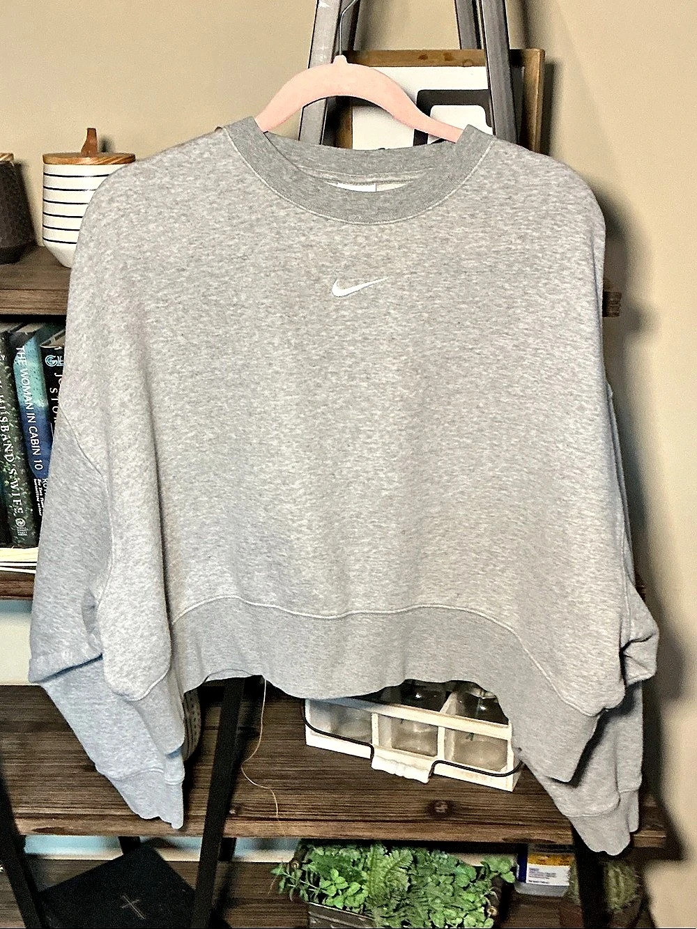 Nike Studio Fleece Medium Weight Oversized Cropped Crew Size M
